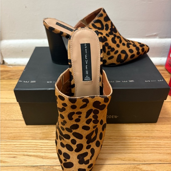 Steve Madden Shoes - Steve Madden Leopard-Print Slip-On Mules in Brown and Black